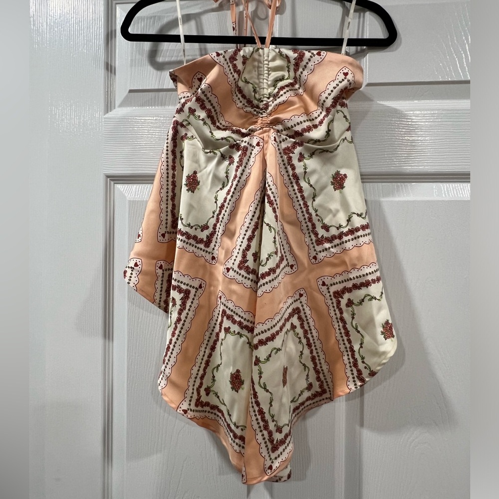 NWT Forever 21 floral print butterfly top with halter tie.
